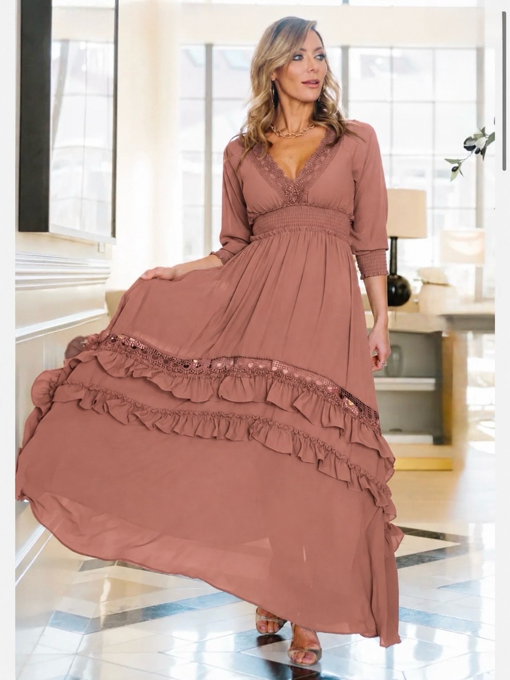 Pippa Ruffle Maxi Dress - Picture 2 of 7